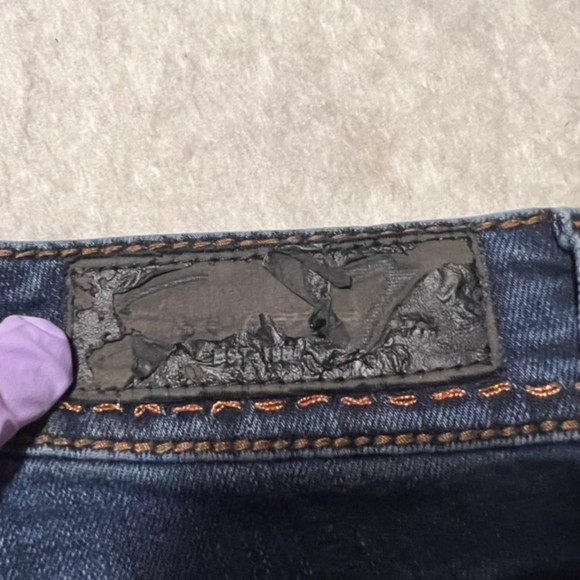 Seven7 Womens Blue Washed Bootcut Denim Thick Stitch Mid Rise Jeans Size 8 - Picture 7 of 12